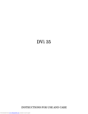 Zanussi DVi 35 Instruction Booklet