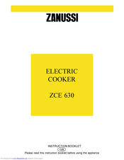 Zanussi ZCE 630 Instruction Booklet