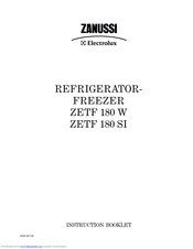 Zanussi ZETF 180 SI Instruction Booklet