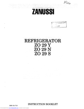 Zanussi ZO 29 N Instruction Booklet