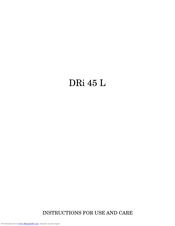 Zanussi DRi 45 L Instruction Booklet