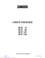 Zanussi ZCF 77 Instruction Booklet