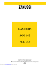 Zanussi ZGG 752 Instruction Booklet
