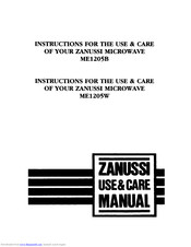 Zanussi ME1205W Instructions For Use And Care Manual