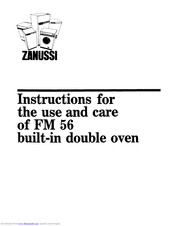 Zanussi FM56 Instruction Booklet