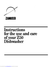 Zanussi Z50 Instructions For Use And Care Manual