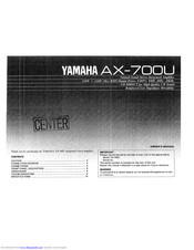 Yamaha AX-700U Owner's Manual