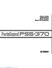 Yamaha PortaSound PSS-370 Owner's Manual
