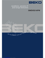 Beko GNEV021APW Installation & Operation Manual