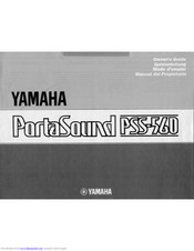 Yamaha PortaSound PSS-560 Owner's Manual