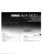 Yamaha AVX-500RS Owner's Manual