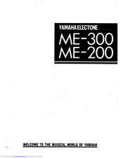 Yamaha Electone ME-300 Manual