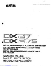 Yamaha DX27S Owner's Manual