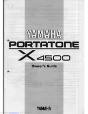 Yamaha Portatone X4500 Owner's Manual