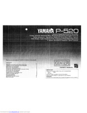Yamaha P-520 Owner's Manual