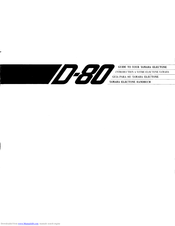 Yamaha Electone D-80 Manual