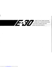 Yamaha Electone E-30 Manual