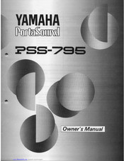 Yamaha PortaSound PSS-795 Owner's Manual
