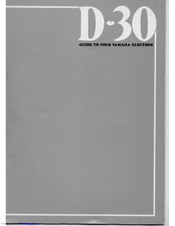 Yamaha Electone D-30 Manual