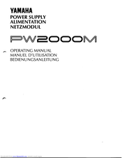 Yamaha PW2000M Operating Manual