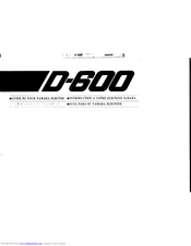 Yamaha Electone D-600 Manual