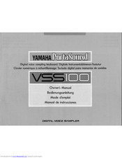 Yamaha PortaSound VSS-100 Owner's Manual