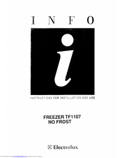 Electrolux TF1107 Instructions For Installation And Use Manual