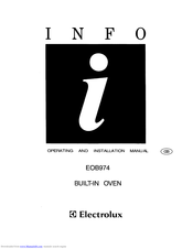 Electrolux EOB974 Operating And Installation Manual