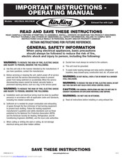 Air King AKLCSLW Operating Manual