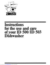 Zanussi ID 503 Instructions For Use Manual