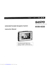 SANYO NVM-4030 - Easy Street - Automotive GPS Receiver Instruction Manual