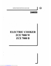 Zanussi ZCE 7000 W Instructions For Use Manual