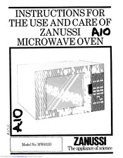 Zanussi MW632D Instructions For Use And Care Manual