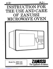 Zanussi MW 1135 Instructions For Use And Care Manual