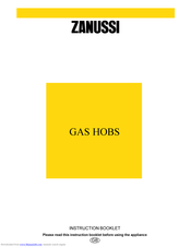 Zanussi Gas hobs Instruction Booklet
