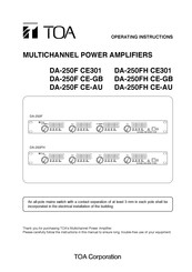 Toa DA-250FH CU Operating Instructions Manual
