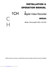 Triplex Removable HDDCD-RW Installation And Operaion Manual