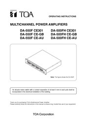 Toa DA-500FH CE-AU Operating Instructions Manual