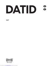 IKEA DATID OV7 Instruction Booklet
