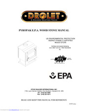 Drolet PYROPAK E.P.A. WOOD STOVE Manual