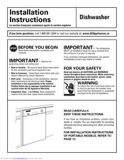GE Dishwasher Installation Instructions Manual