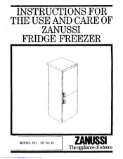 Zanussi ZF45 Instructions For Use Manual
