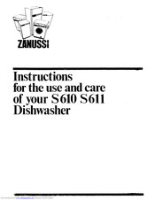 Zanussi S610 Instructions For Use And Care Manual