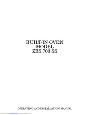 Zanussi ZBS 703 SS Operating And Installation Manual