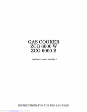 Zanussi ZCG 6000 B Instruction Booklet