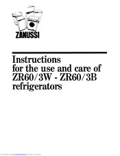 Zanussi ZR60/3B Instruction Booklet