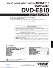 Yamaha MCR-E810 Service Manual