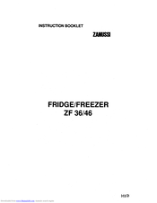 Zanussi ZF 46 Instruction Booklet
