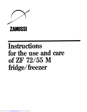 Zanussi ZF 72/55 M Instruction Booklet