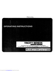TRICITY BENDIX 2156A Operating Instructions Manual